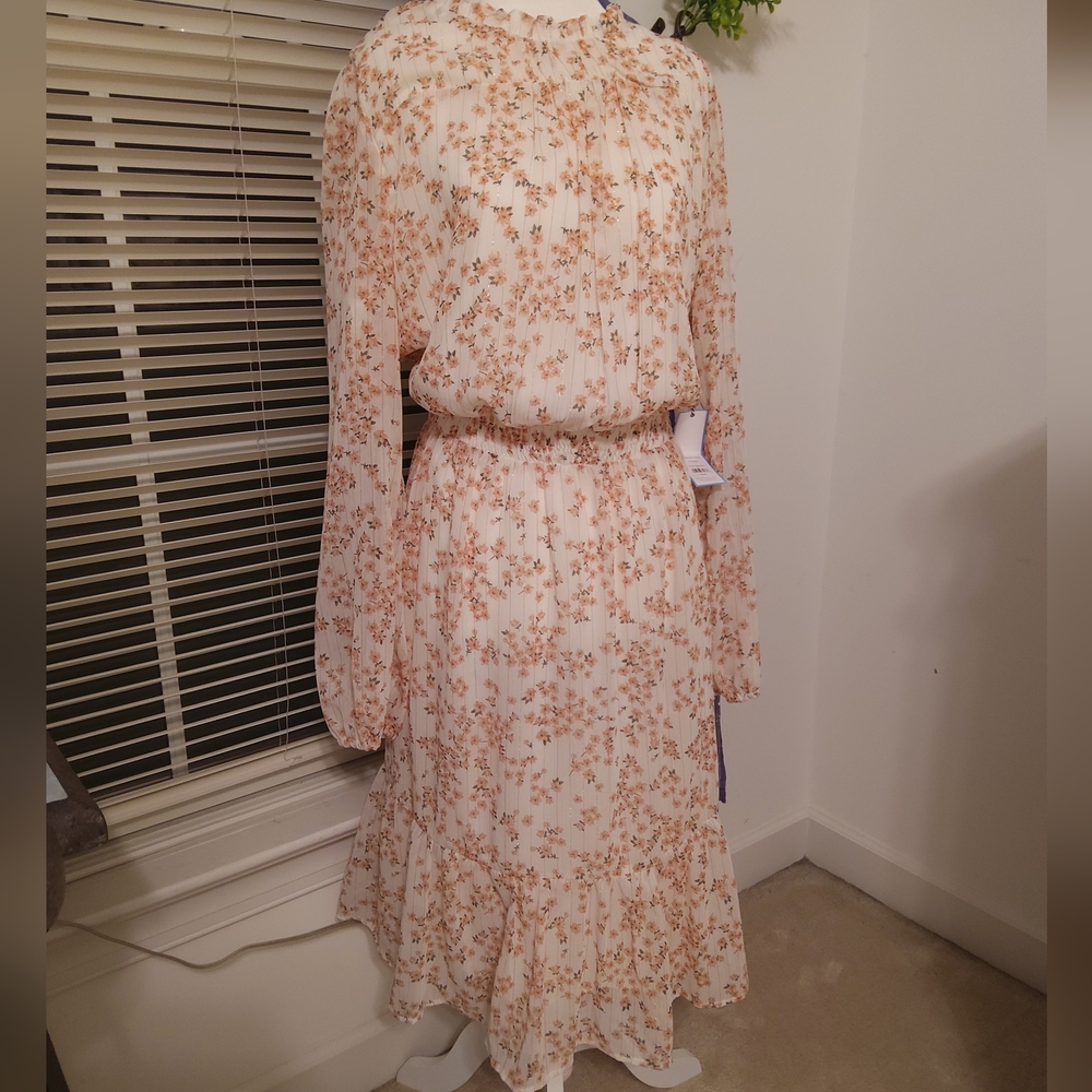 Draper James RSVP Floral Long Sleeve Dress in Cream